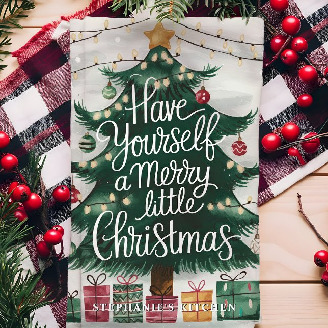 Linge De Cuisine Ayez Un Joyeux Petit Arbre De Noël (Créateur téléchargé)