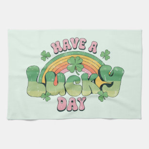 Linge De Cuisine Ayez une Typographie rétro de jour chanceux