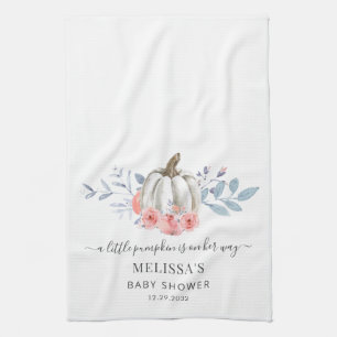 Linge De Cuisine Baby Shower Fille Fleurs Roses Citrouille
