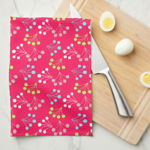 Linge De Cuisine Baies de couleurs solides motif simple années 60