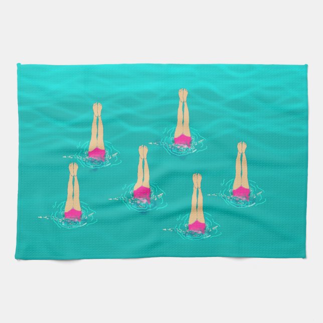 Linge De Cuisine Baigneurs Artistiques - Nager sous l'eau (Horizontal)