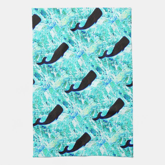 Linge De Cuisine baleines sous-marines nageant Thunder_Cove (Vertical)