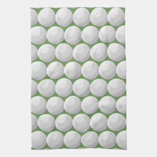 Linge De Cuisine balles de golf blanches sur vert