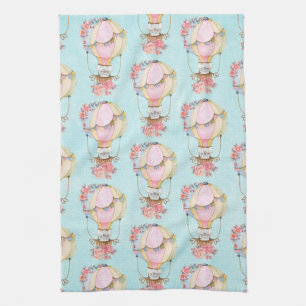 Linge De Cuisine Ballons d'air chaud mignon avec Motif d'aquarelle 