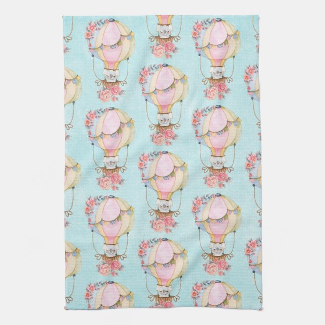 Linge De Cuisine Ballons d'air chaud mignon avec Motif d'aquarelle  (Vertical)