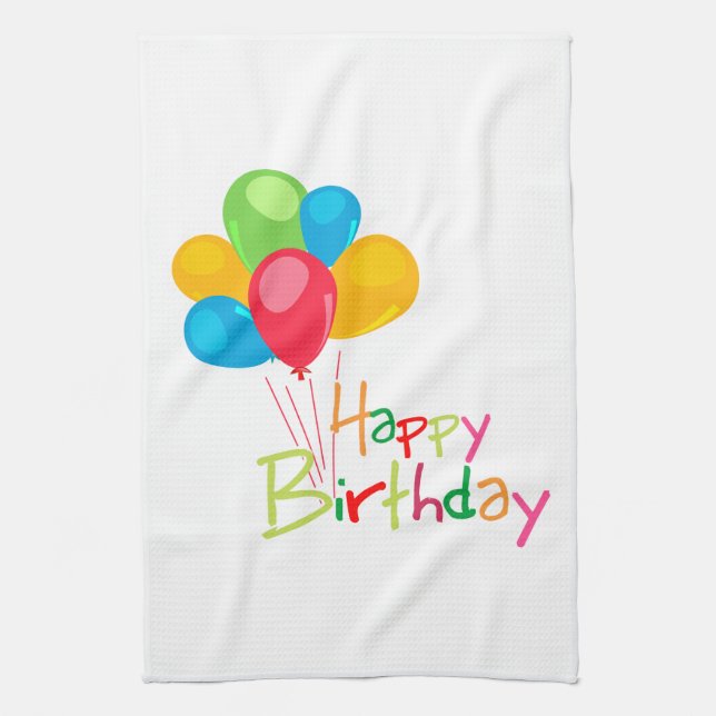 Linge De Cuisine Ballons Joyeux anniversaire (Vertical)
