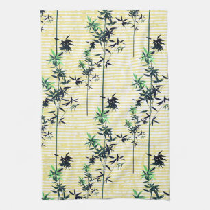 Linge De Cuisine Bambou et jaune moderne