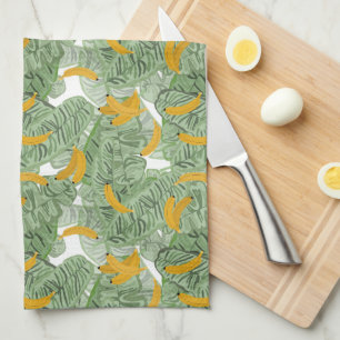 Linge De Cuisine Banane tropicale moderne Motif vert