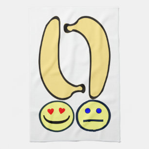 Linge De Cuisine Bananes heureuses contre Bananes contrariées