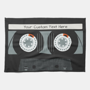 Linge De Cuisine Bande Casette Retro texte personnalisé