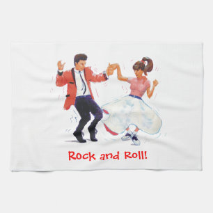 Linge De Cuisine Bande dessinée classique de danse de rock des