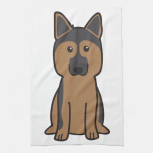 Linge De Cuisine Bande dessinée de chien de berger allemand