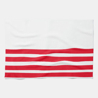 Linge De Cuisine Bande rouge et blanche
