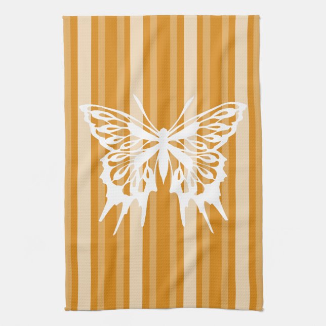 Linge De Cuisine Bande victorienne Marigold avec Papillon (Vertical)