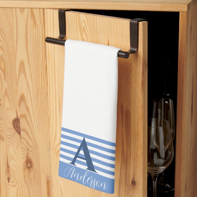 Linge De Cuisine Bandes blanches personnalisées personnalisées (Pliage en tiers)