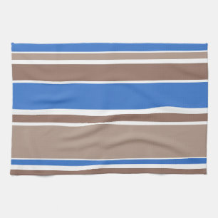 Linge De Cuisine Bandes Brown et bleues