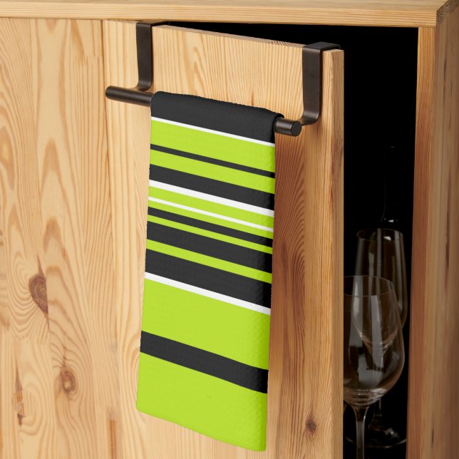 Linge De Cuisine Bandes complexes - Vert citron (Pliage en tiers)
