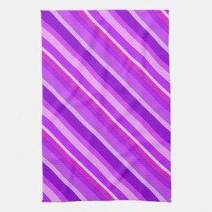 Linge De Cuisine Bandes de bonbons en couches - violet et orchidée