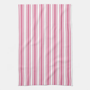 Linge De Cuisine Bandes de bonbons roses et blanches