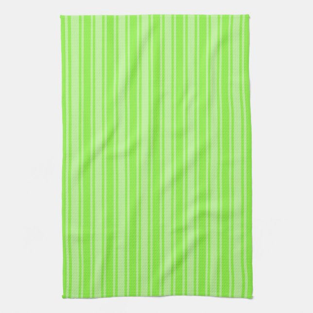 Linge De Cuisine Bandes de bonbons vert citron (Vertical)