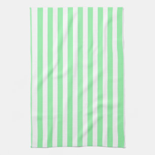 Linge De Cuisine Bandes de bonbons vertes et blanches