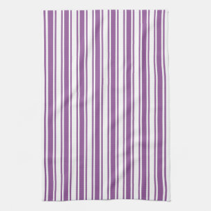 Linge De Cuisine Bandes de bonbons violettes et blanches