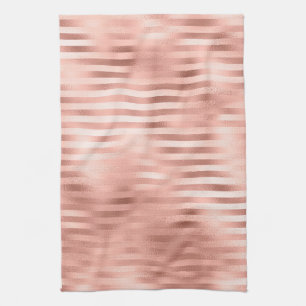 Linge De Cuisine Bandes horizontales Classy Rose Gold