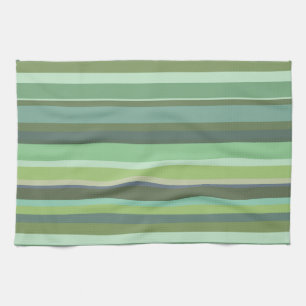 Linge De Cuisine Bandes horizontales vert olive