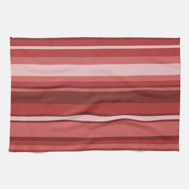 Linge De Cuisine Bandes rouges (Horizontal)