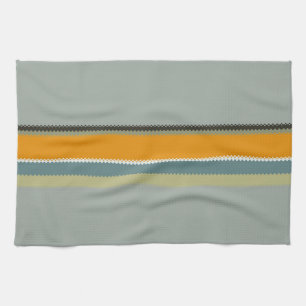 Linge De Cuisine Bandes Turquoises orange