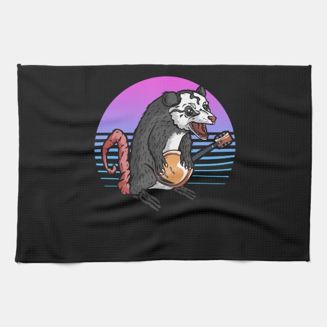 Linge De Cuisine Banjo Opossum Folk Country Music Lover (Horizontal)