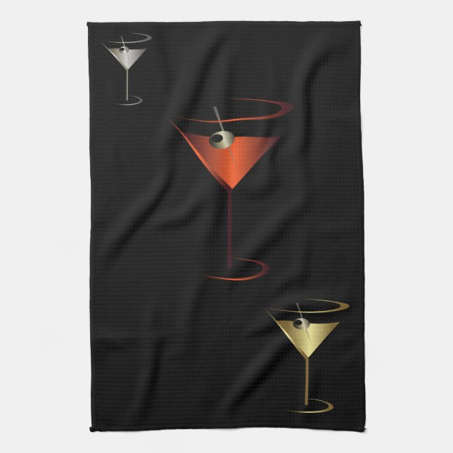 Linge De Cuisine Bar Towel - Martini Cocktail Party (Vertical)