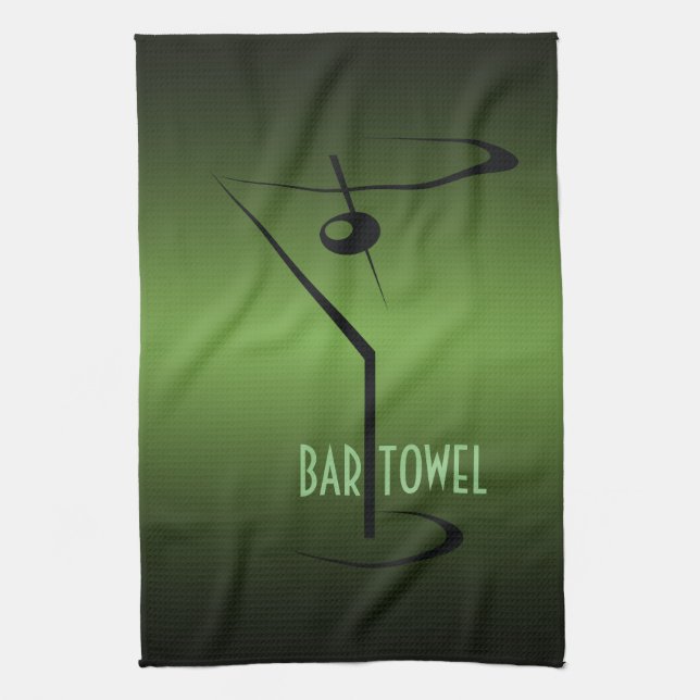 Linge De Cuisine Bar Towne Green and Black Cocktail Verre (Vertical)
