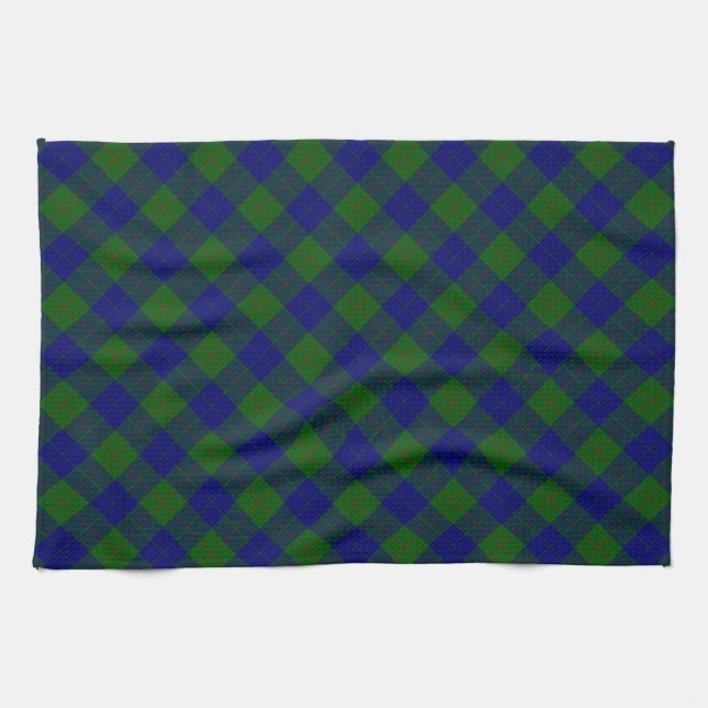 Linge De Cuisine Barclay clan tartan bleu vert plaid (Horizontal)