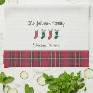 Linge De Cuisine Bas personnalisés avec Monogrammes Noël