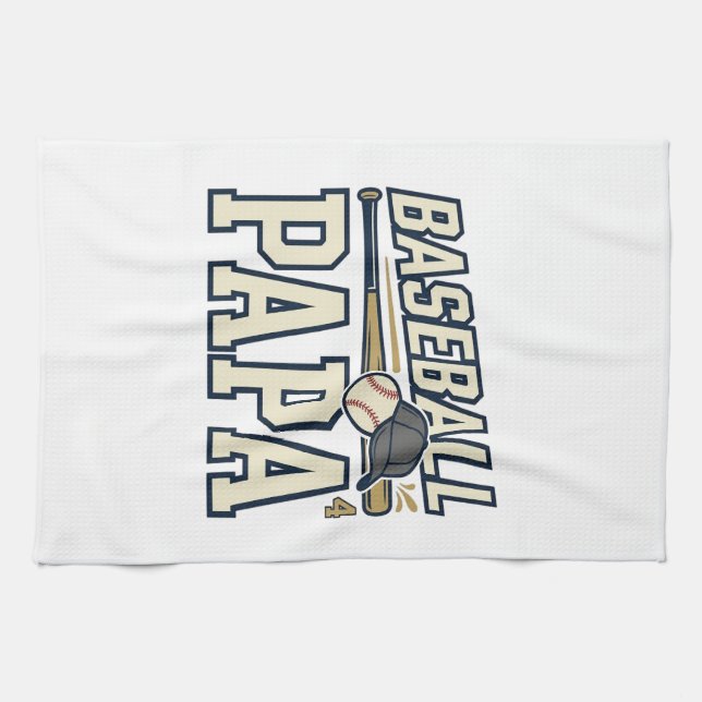 Linge De Cuisine Baseball Papa Vintage Gravure Design de T-shirt_1 (Horizontal)