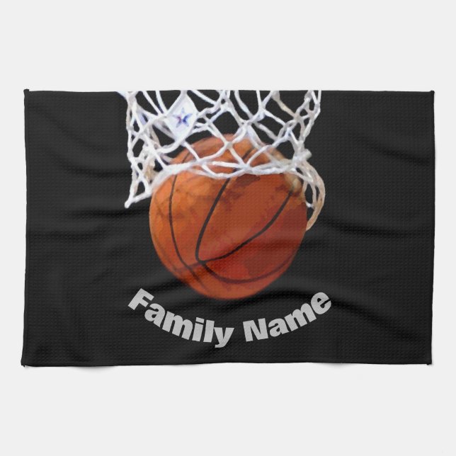 Linge De Cuisine Basket-ball Votre nom (Horizontal)