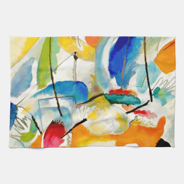 Linge De Cuisine Bataille maritime de Kandinsky 1913 (Horizontal)