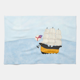 Linge De Cuisine Bateau à voile en mer ouverte