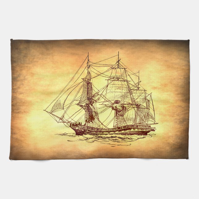 Linge De Cuisine bateau de pirate (Horizontal)