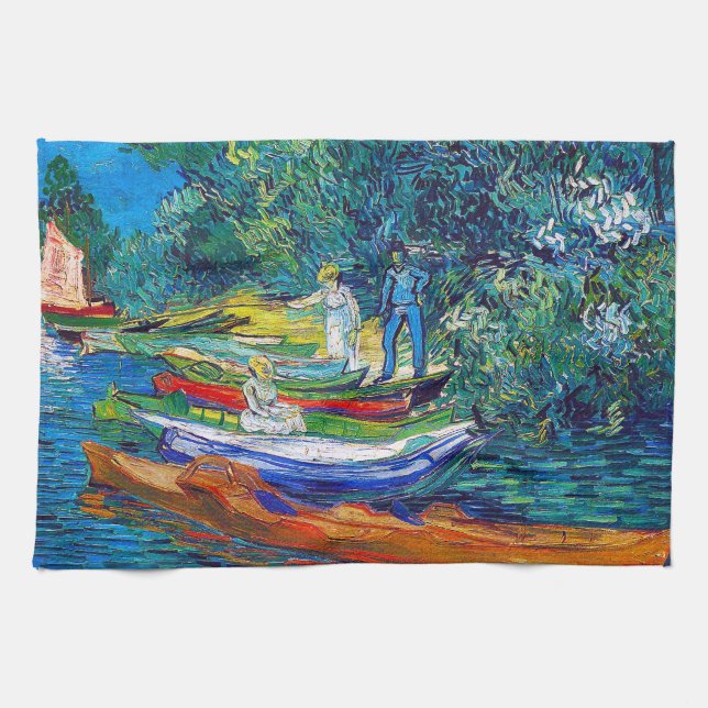 Linge De Cuisine Bateaux d'aviron sur les banques de l'Oise (Horizontal)