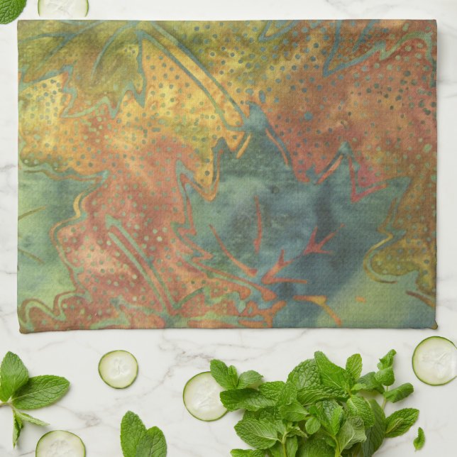 Linge De Cuisine Batik d'automne (Plié)