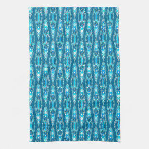 Linge De Cuisine Batik tribal - Bleu océanique et Aqua