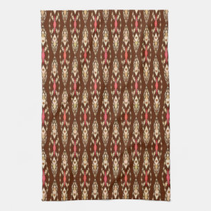 Linge De Cuisine Batik tribal - Brown, Tan et Coral
