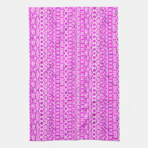 Linge De Cuisine Batik tribal - nuances d'orchidée et de violet