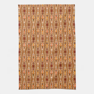 Linge De Cuisine Batik Tribal - Rouille, Terracotta et Beige