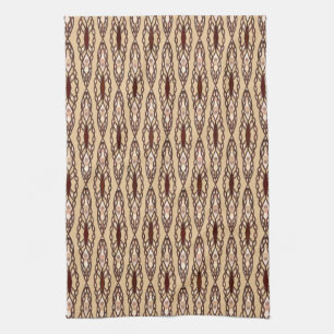 Linge De Cuisine Batik Tribal - Tan, Brown foncé et crème