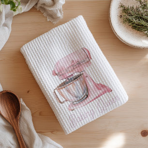Linge De Cuisine Batteur sur socle Reine de la pâtisserie rose