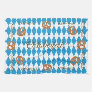 Linge De Cuisine Bavarois bleu Octoberfest Pretzels