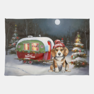 Linge De Cuisine Beagle d'hiver Caravan Christmas Adventure